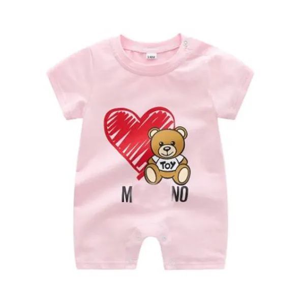 Color: White - Size: 3M - Baby Rompers Girl Summer Short Sleeved Old Flowers Climbing Newborn Boy Clothes Cotton Jumpsuit Children Rompers
