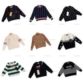 Color: Blue - Size: 100 - New baby Cardigan toddler Sweaters Autumn kids designer clothes Round neck Girls Boys Sweater Knitted warm autumn clothing