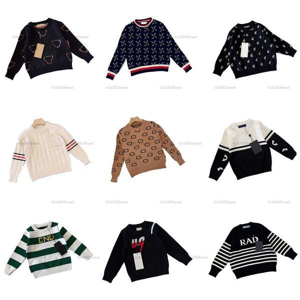 Color: Blue - Size: 100 - New baby Cardigan toddler Sweaters Autumn kids designer clothes Round neck Girls Boys Sweater Knitted warm autumn clothing