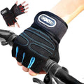 Color: Light Blue - Gym gloves fitness weightlifting training gloves mens fitness half finger anti slip gloves wrist weightlifting exercise CL240920