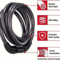 AntiTheft Bicycle Combination Lock Strong Steel Cable DrillResistant ScratchProof Secure Your Bike with Ease y241203