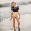 Color: Watermelon Red - Size: 130 - Baby Kids Clothing One-Pieces Swim by the Sea Princess Swimsuit Outdoor girls