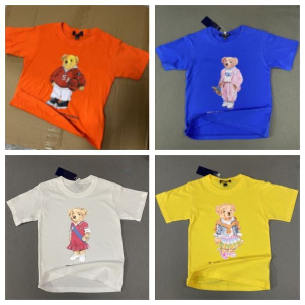 Color: White - Size: 6T - New kids clothes kid t shirt baby tshirt short sleeved fasion top girl boy designer tee summer high quality bear letter print students Children's Day Gift Outdoor