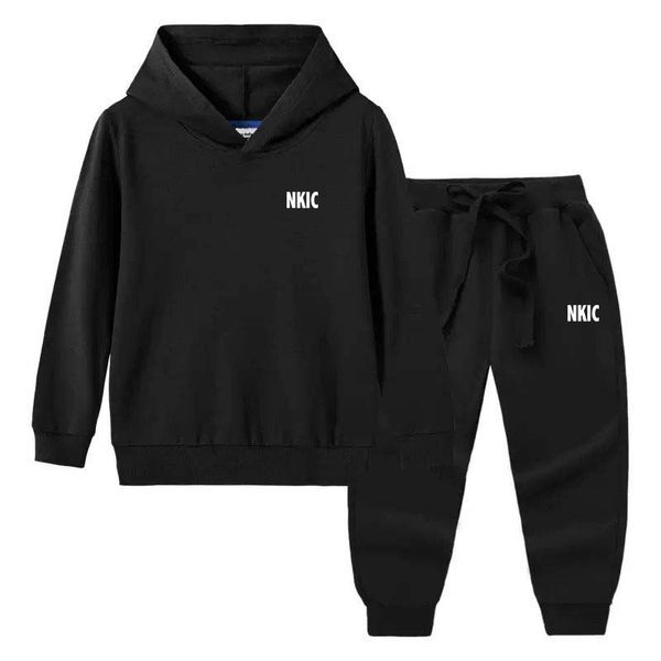 Color: Red - Size: 12M - Kids Autumn Spring Trend Casual Brand Black Tracksuits 2-15 Years Boys and Girls Hoodie Pants 2pcs Suits Children Daily Outfits Clothes Sets