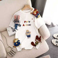 Color: White - Size: 150 - Girls' pure cotton short-sleeved summer midi and large children's pendant T-shirt children's new loose half-sleeve L251201