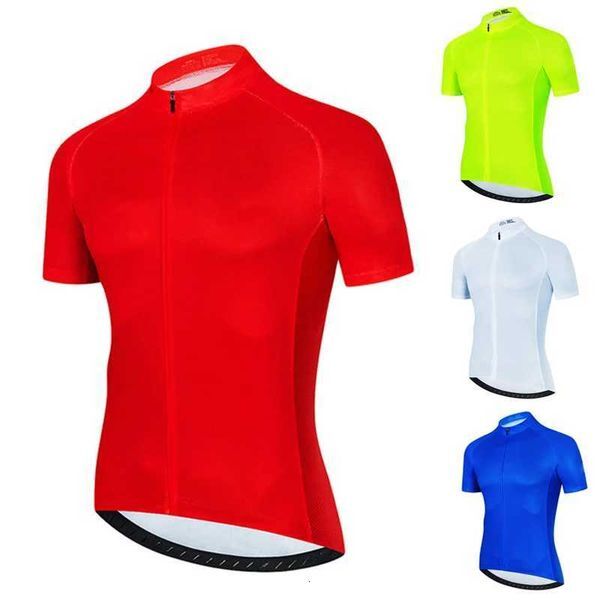 Color: White - Size: Asian Sizel - Solid Color Summer Men Short Sleeves Cycling Jersey Polyeste Clothing Quick Dry MTB Bicycle Mallot Ciclismo Shirts Bike Clothes Z250903