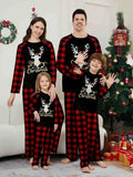 Color: Family Pajamas - Size: 8T - Outfits 2024 New Christmas Pamas Set Deer Plaid Print Mom Daughter Dad Son Matching Clothes Soft Cute 2 Pcs Homewear Xmas Family Look H241022