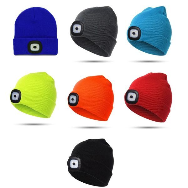 Color: Black - Cycling Caps Masks Light Beanie Hat USB Rechargeable Hands Free with Night Flashlight for Boy Girl 231123