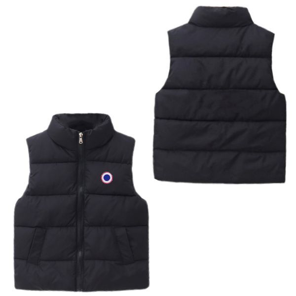 Color: Black - Size: 130 - Designer Kids Top Heat Waistcoat Baby Vest Boys Girls Gilet Child Sleeveless Coat