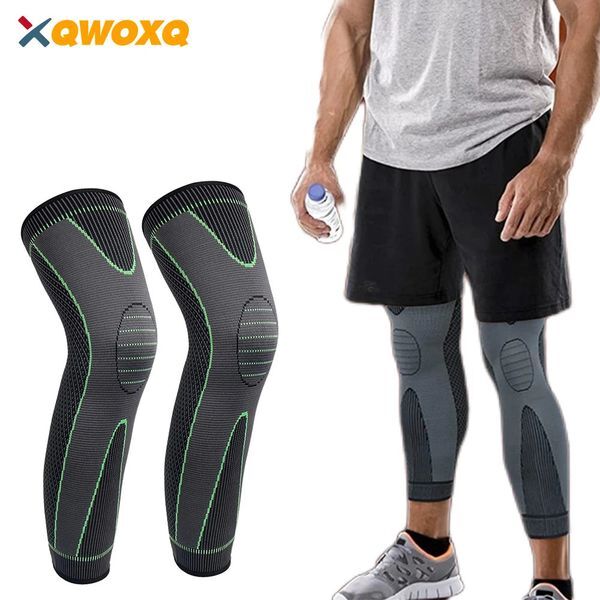 Color: 1 Pcs Black - Sports Anti-slip Full Length Compression Leg Sleeves Knee Brace Support Protect for Basketball Football Running Cycling Outdoors 251212