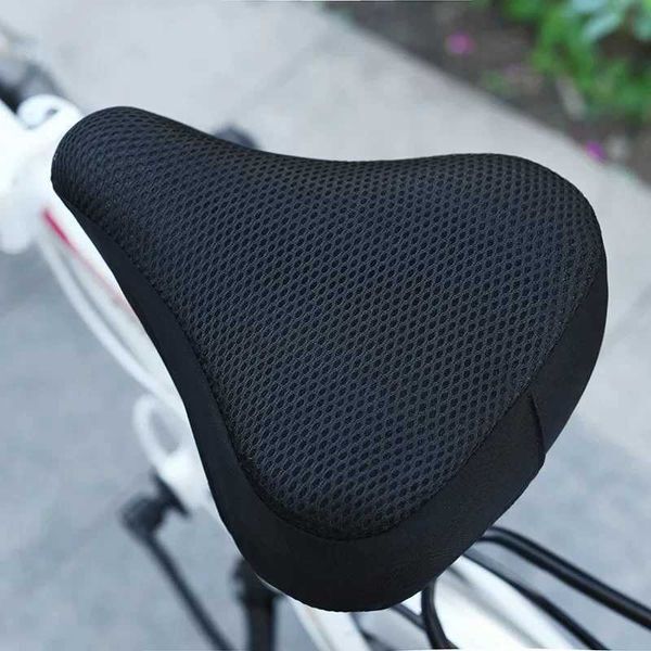 Bicycle Saddle 3D Soft Bike Seat Cover Cycling Silicone Seat Cushion Cycling Breathable Saddle Comfortable Bicycle Bike G251220