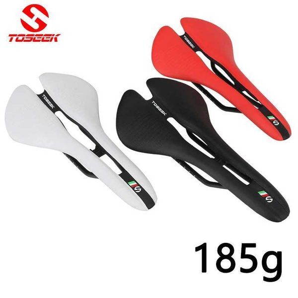 TOSEEK MTB Road Bike Saddle Ultralight 185g Racing Seat Hollow Ergonomic Design Cr-mo Seat Rail Saddle Bicycle Parts 7 Colors G251220