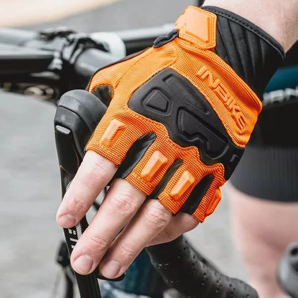 Color: Orange Half - INBIKE Arrival MTB Bike Gloves Summer Half Finger Cycling Gloves For Men Women Breathable Sport Bicycle Gloves MH010 251212