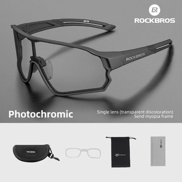 ROCKBROS bicycle goggles po induced MTB road bike goggles UV400 protective sunglasses ultra light sports safety goggles equipment 250219