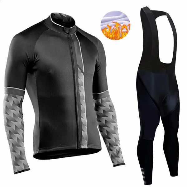 Color: 6_color - Size: S - Long sleeved bicycle set for road bikes warm shoulder straps and pants for outdoor bikes 241021