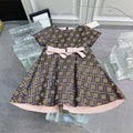 Color: modena - Size: 9-12Months80cm - designer dress short sleeve letter print summer kids clothing baby girl clothes size 80-160cm a44