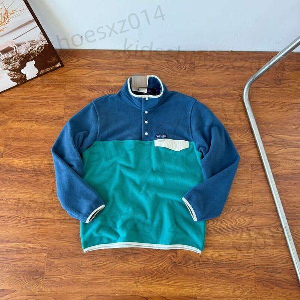 Color: Dust Bag (Contact seller,confirm style) - Size: Subject to the picture +logo - Patagonia Jacket Hoodie Patagonialy Coat Color Block Stand Collar Fleece Sweatshirt Warm Patchwork Jacket Unisex Top Kids Clothes Size S-xxxl