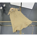 Color: modena - Size: 5-6Years(120cm) - Fashion sleeveless girls dress Simple khaki color princess dress kids designer clothes Summer Lapel baby skirt A014X01N004