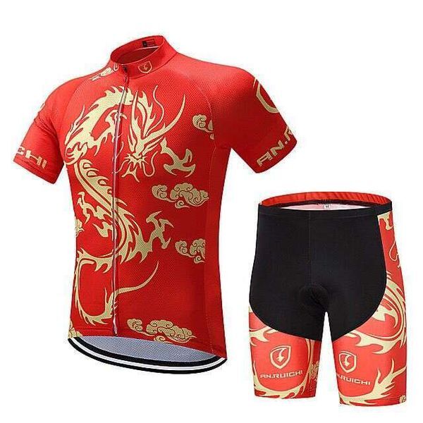 Color: Chinese Style 2 Short Set - Size: S - Cycling Jersey Short Set Chinese Style Unisex Summer Autumn Bicycle Team Sweat-Wicking Breathable Shirt Mountain Bike WKERSIY
