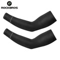 Color: Black - ROCKBROS Ice Silk Arm Sleeves Sun Protection UV Mangas Running Cycling Warmers Sports Basketball Volleyball Cool 260206