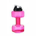 Color: Pink, style: 1500ML - Fitness Dumbbell Cup Creative Sports Water Bottle Men