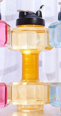 Color: Orange, style: 2500ML - Fitness Dumbbell Cup Creative Sports Water Bottle Men