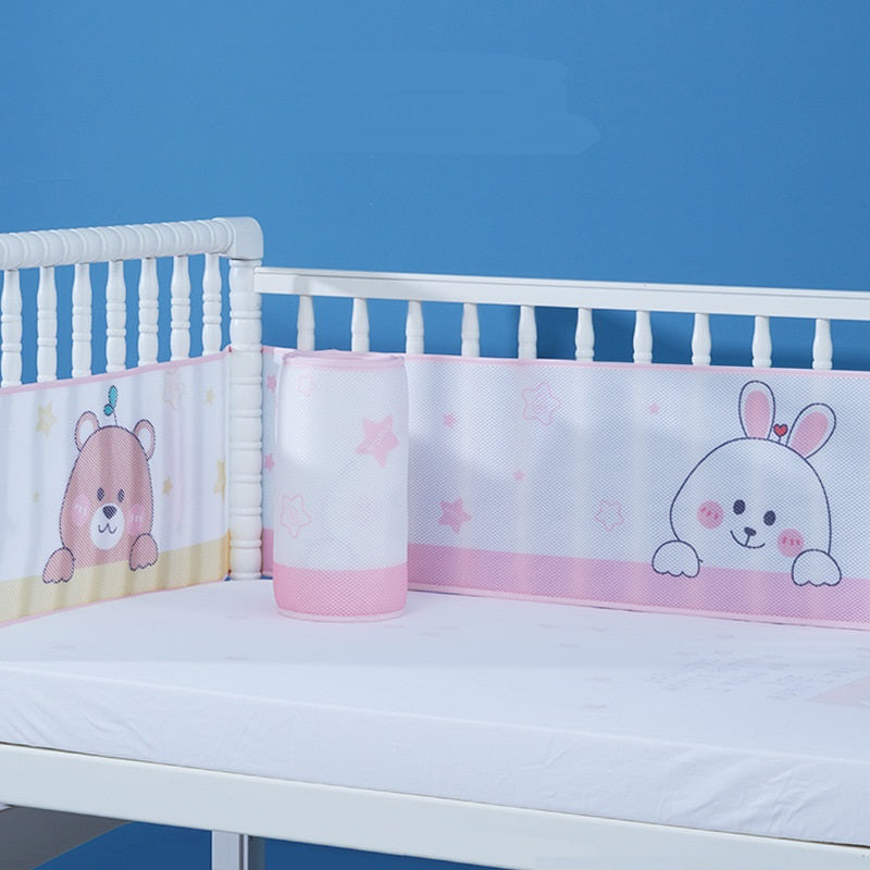Size: 300, style: 06style - 3D Sandwich Mesh Breathable Universal Baby Anti-collision Child Bed Surround
