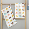 style: G, Size: 25x50cm - Cartoon Print High-Density Pleated Cotton Saliva Towel