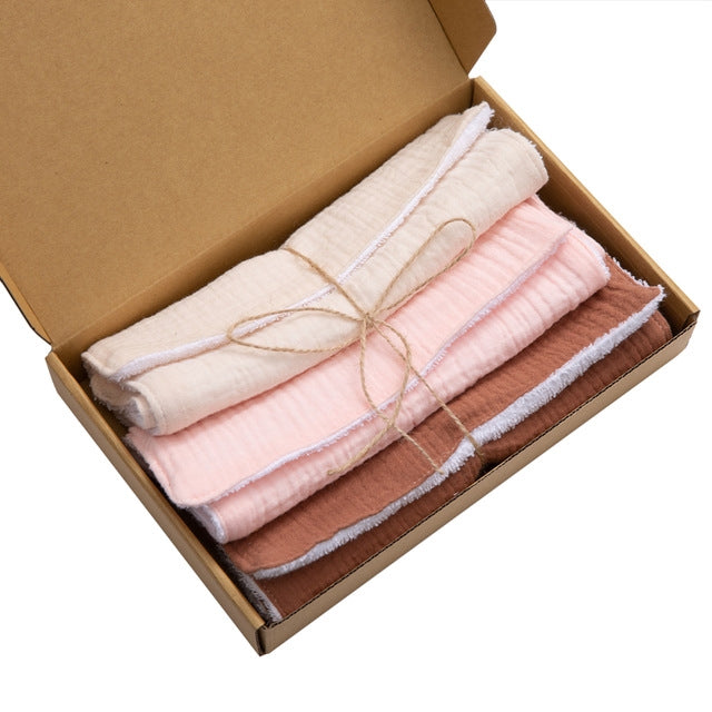 Color: C 3PCS no box - Serviette De Bain Pour Bebe, 3 Pieces, Morsures, Mouchoir En Coton, Gaze Douce Absorbante, Gant De Toilette Pour La Maternelle