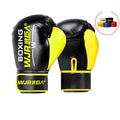 Color: Black and yellow, Size: 4oz - Adult Children's Sanda Boxing Gloves