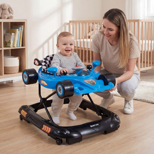 Convertible Baby Walker with 3 Adjustable Height Settings-Blue - Color: Blue