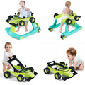 4-in-1 Foldable Activity Push Walker with Adjustable Height-Green - Color: Green