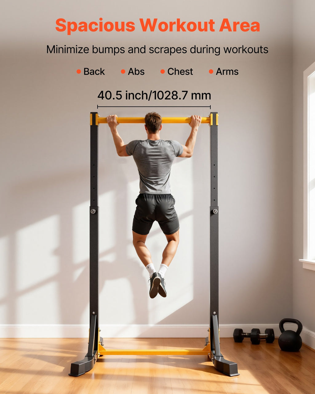 Pull Up Bar, 330LBS Capacity Portable Pullup Bar Station, Pullup Bars Free Standing with H-Frame Structure & Heavy-Duty Steel Tube, 8 Level Height Adjustment Gravity Fitness for Arms Back Chest