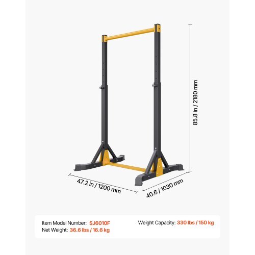 Pull Up Bar, 330LBS Capacity Portable Pullup Bar Station, Pullup Bars Free Standing with H-Frame Structure & Heavy-Duty Steel Tube, 8 Level Height Adjustment Gravity Fitness for Arms Back Chest