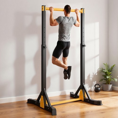 Pull Up Bar, 330LBS Capacity Portable Pullup Bar Station, Pullup Bars Free Standing with H-Frame Structure & Heavy-Duty Steel Tube, 8 Level Height Adjustment Gravity Fitness for Arms Back Chest