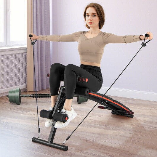 Multifunctional Sit up Bench 4 Position Adjustable Metal Workout Bench - Color: Black