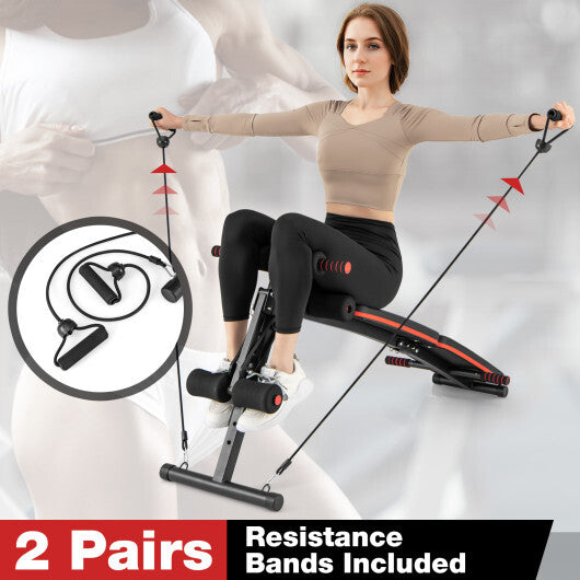 Multifunctional Sit up Bench 4 Position Adjustable Metal Workout Bench - Color: Black