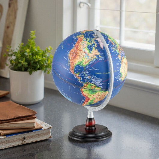 12 Inch Illuminated World Globe Antique Light up Globe Night Lamp-Navy - Color: Navy