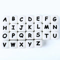 Color: Clear - 10pcs 12mm Baby Silicone Letters Beads for Pacifier Clips Alphabet Bead Baby Chew Teething Teether Nursing Children Gifts 100Pcs