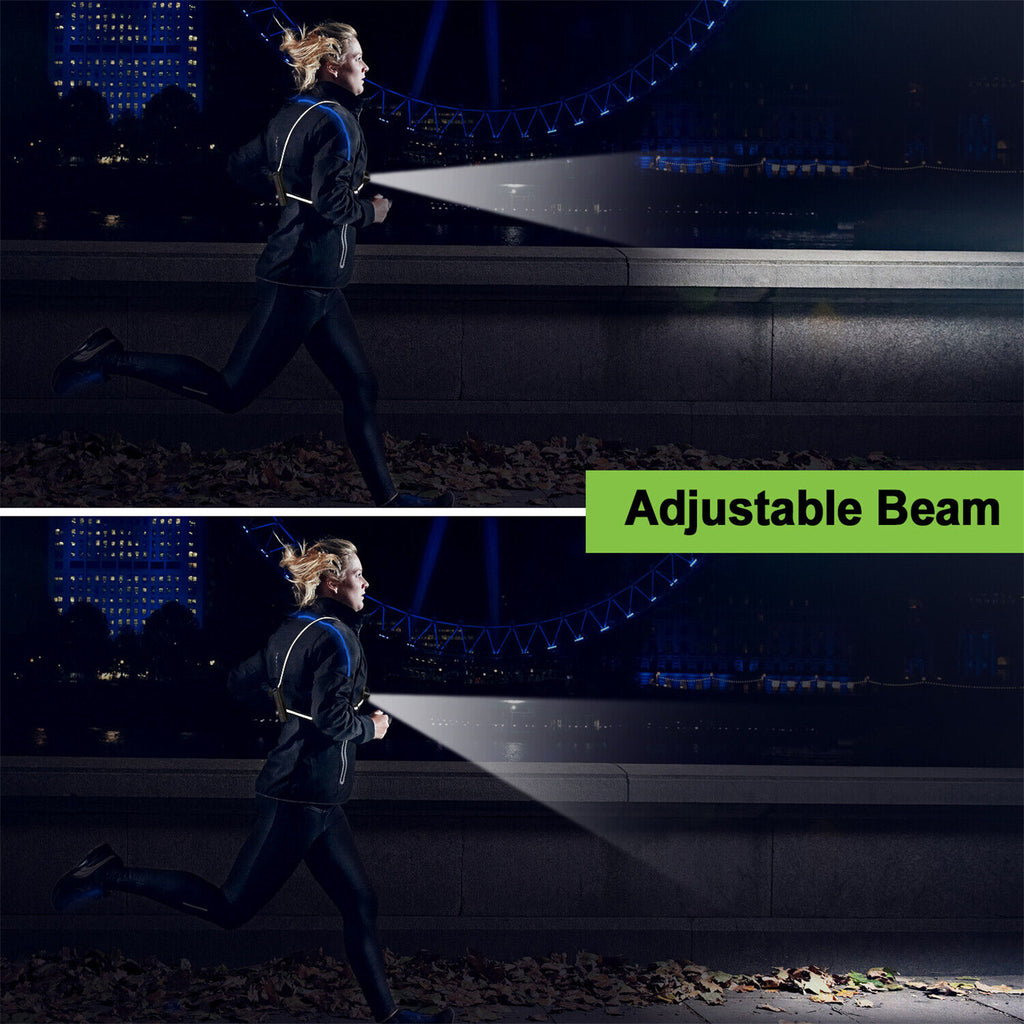 Outdoor Night Running Lights USB Charging LED Chest Lamp Back Warning Light For Camping Hiking Running Jogging as shown