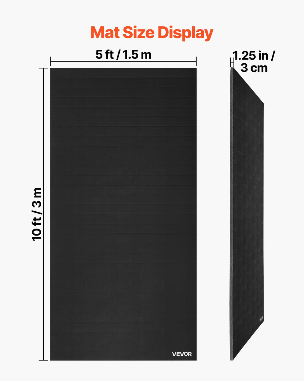 10x5 ft Wrestling Mat, Martial Arts Thick Mat for Home Gym Workouts Exercise, Waterproof PVC Roll-Up Training Mats for Gymnastics, Tatami, Jiu Jitsu BJJ MMA Judo, Boxing, Black