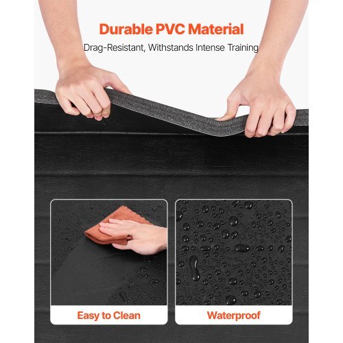 10x5 ft Wrestling Mat, Martial Arts Thick Mat for Home Gym Workouts Exercise, Waterproof PVC Roll-Up Training Mats for Gymnastics, Tatami, Jiu Jitsu BJJ MMA Judo, Boxing, Black