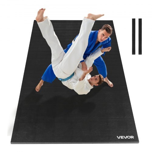 10x5 ft Wrestling Mat, Martial Arts Thick Mat for Home Gym Workouts Exercise, Waterproof PVC Roll-Up Training Mats for Gymnastics, Tatami, Jiu Jitsu BJJ MMA Judo, Boxing, Black