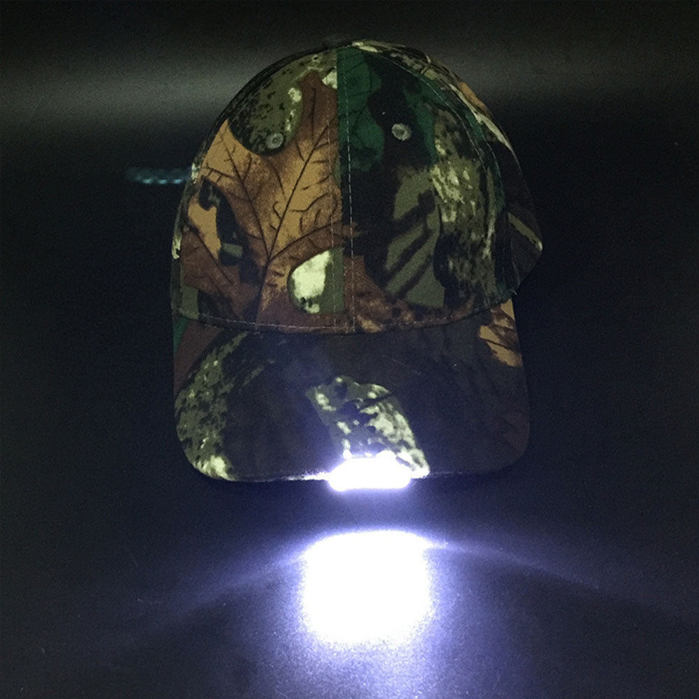 Adjustable Climbing 5 LED lamp Cap Battery Powered Hat With LED Light Flashlight For Fishing Jogging Baseball Cap camouflage_Hat 5LED