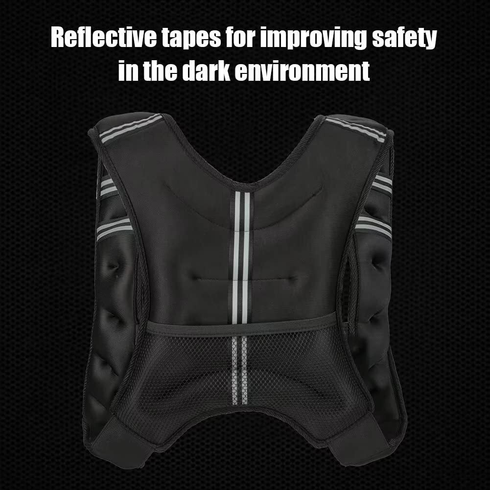 US Men Women Workout Weighted Vest With Reflective Strips Strength Training For Training Running Jogging 16 lbs