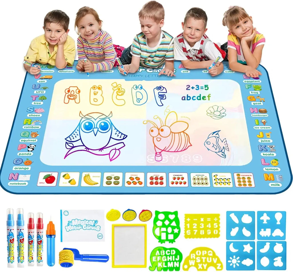 Color: VIOLET/??? - Magic Water Drawing Mat Coloring Doodle Mat with Reusable Magic Pens Montessori Toys Painting Board Educational Toys for Kids