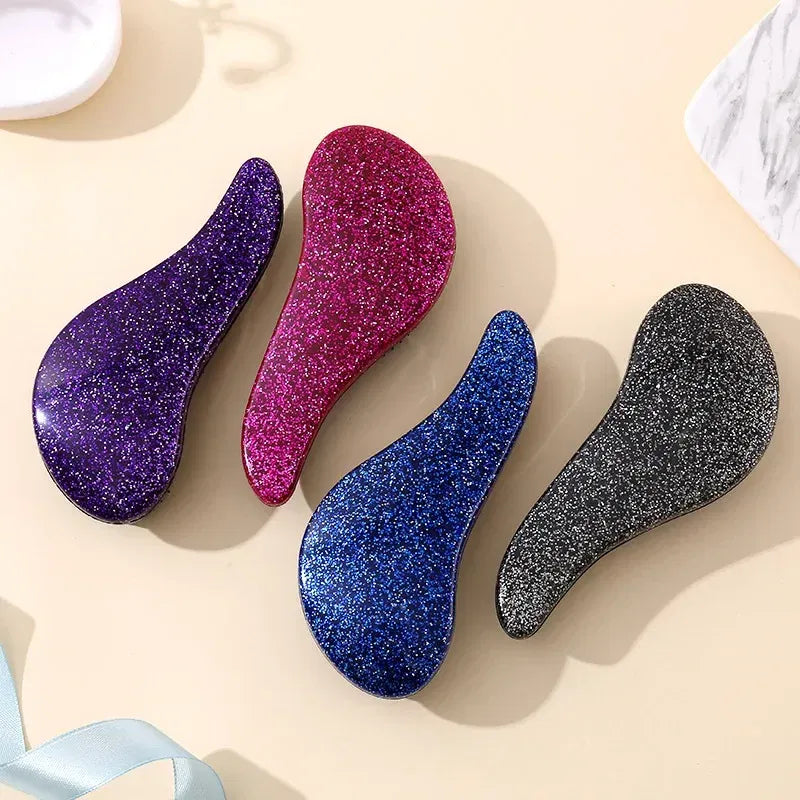 Color: Beige - Children Magic Handle Detangle Hair Comb Shower Massage Hairbrush Anti Static Massage Hair Brush Woman Salon Hair Accessories