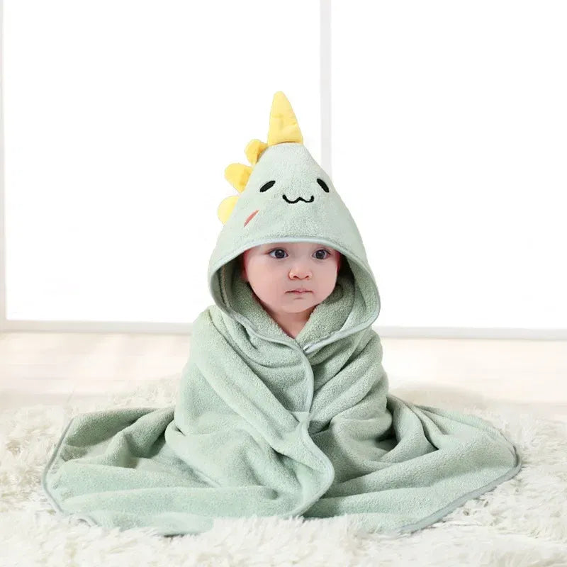 Color: PURPLE - Newborn Baby Bath Towel Cartoon Baby Swaddle Kids Bathrobe Fleece Blanket Warm Sleeping Swaddle Wrap for New Born Boys Girls