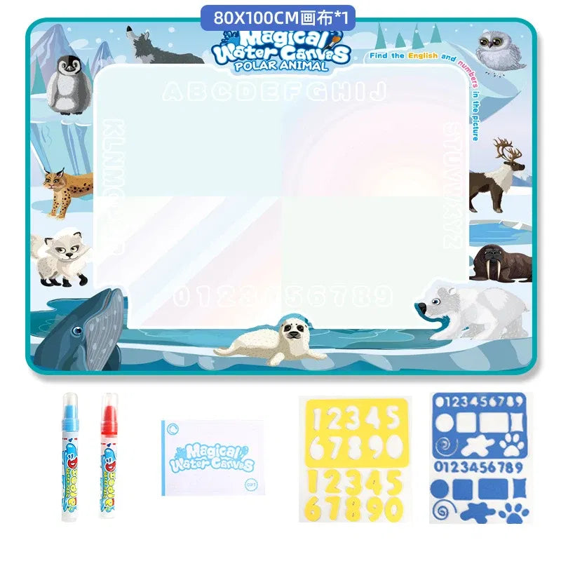 Color: VIOLET/??? - Magic Water Drawing Mat Coloring Doodle Mat with Reusable Magic Pens Montessori Toys Painting Board Educational Toys for Kids