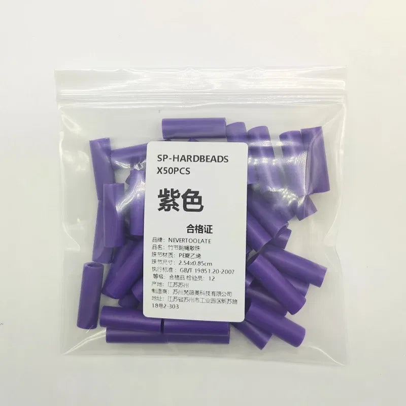 Color: WHITE - NEVERTOOLATE 1 inch Hard beads spare parts 50pcs jump rope beaded skip rope beads 18 colors accessories DIY material backup